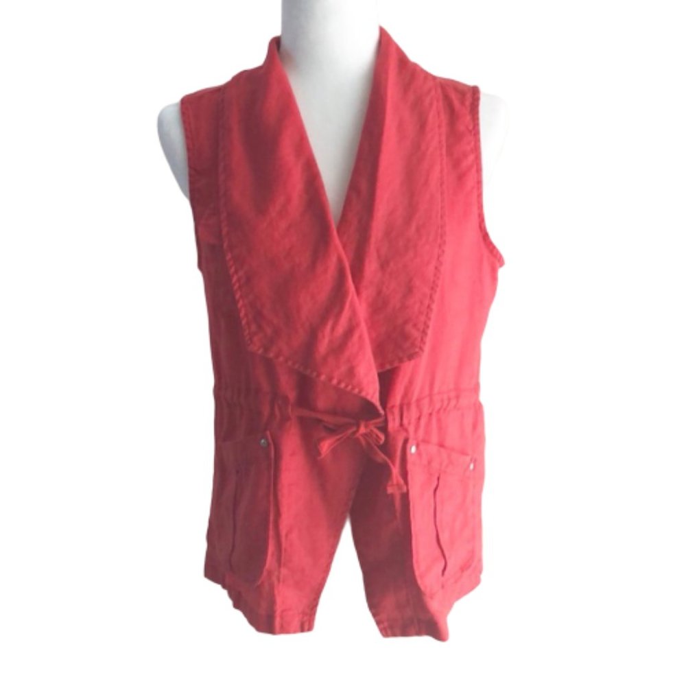 FOR CYNTHIA red linen vest top